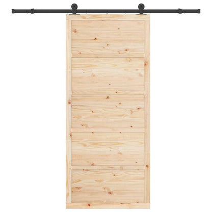 Schiebetür Braun 80 x 208 cm Massivholz Kiefer