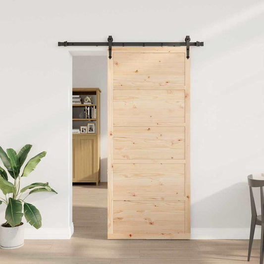 Schiebetür Braun 80 x 208 cm Massivholz Kiefer