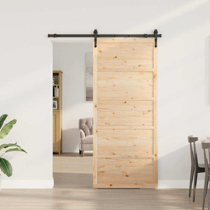 Schiebetür Braun 80 x 208 cm Massivholz Kiefer