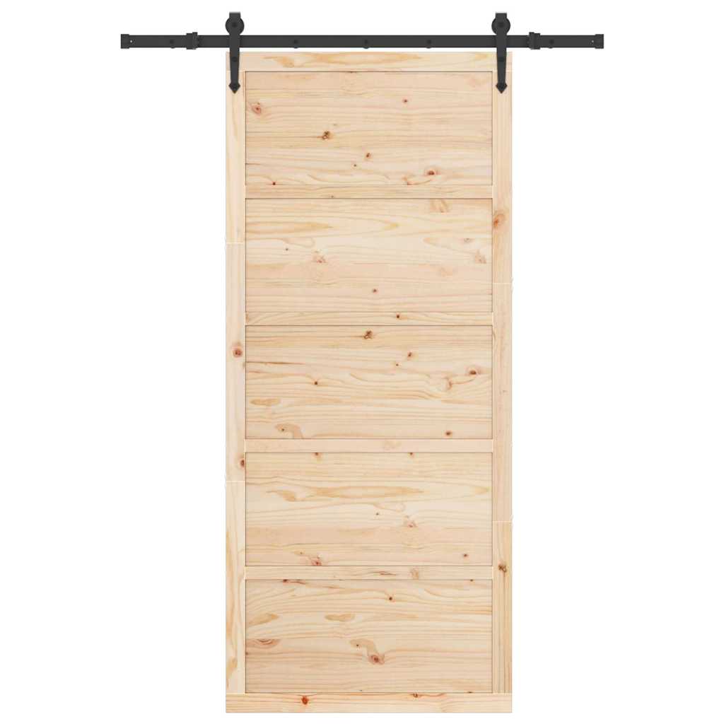 Schiebetür Braun 80 x 208 cm Massivholz Kiefer