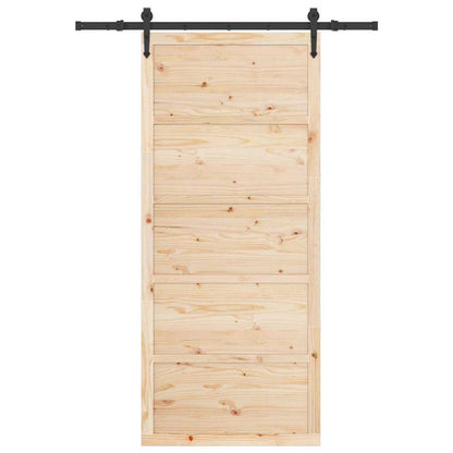 Schiebetür Braun 80 x 208 cm Massivholz Kiefer