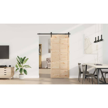 Schiebetür Braun 80 x 208 cm Massivholz Kiefer