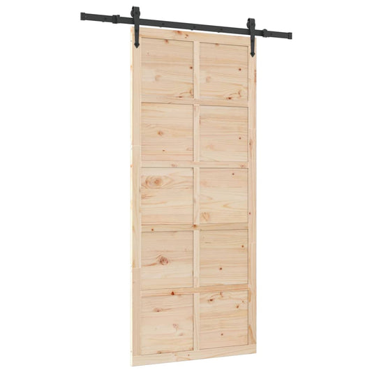Schiebetür Braun 80 x 208 cm Massivholz Kiefer