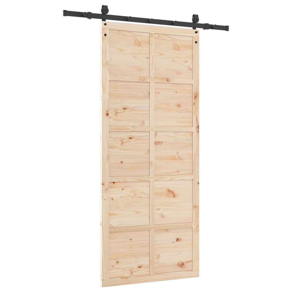 Schiebetür Braun 80 x 208 cm Massivholz Kiefer