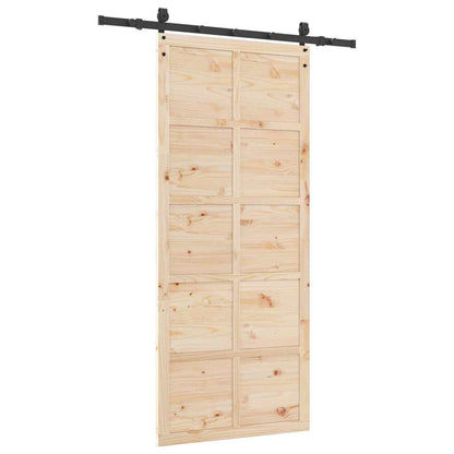 Schiebetür Braun 80 x 208 cm Massivholz Kiefer