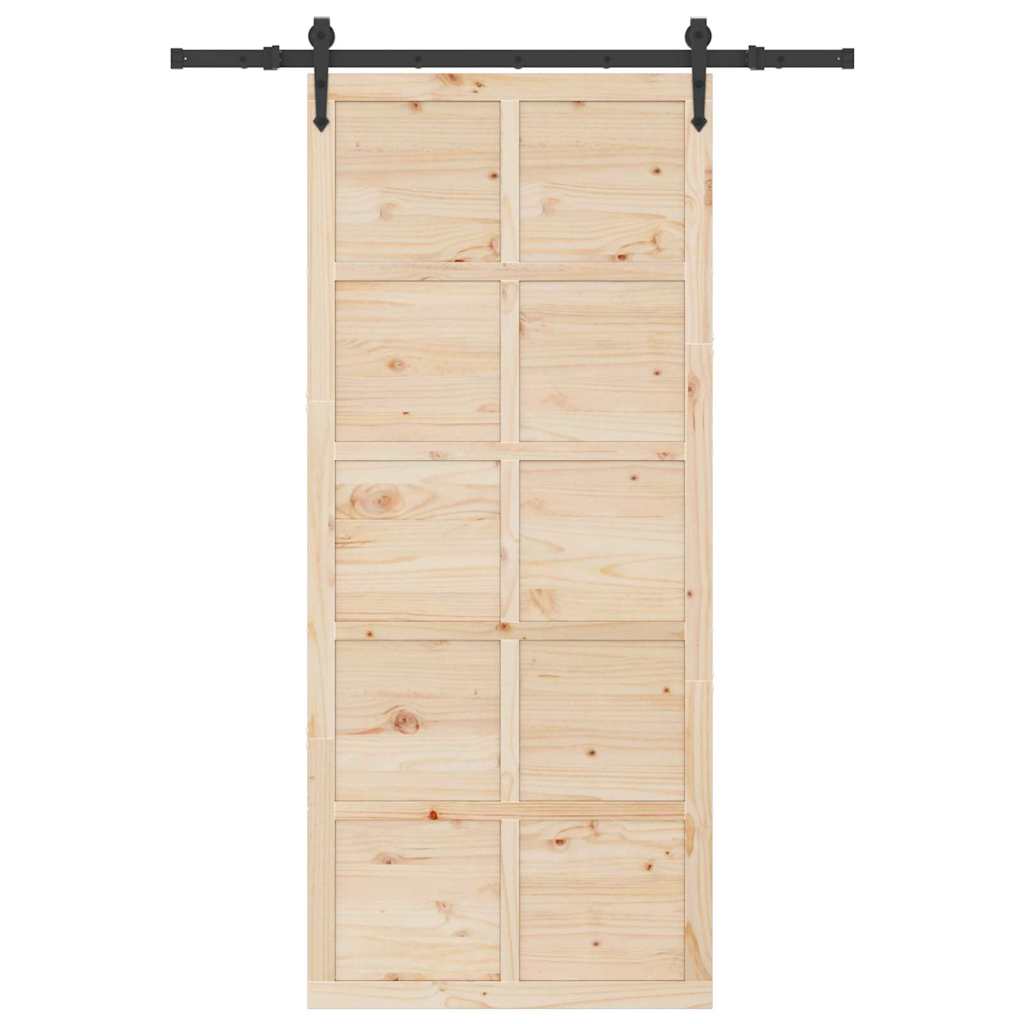 Schiebetür Braun 80 x 208 cm Massivholz Kiefer