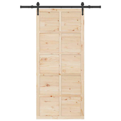 Schiebetür Braun 80 x 208 cm Massivholz Kiefer