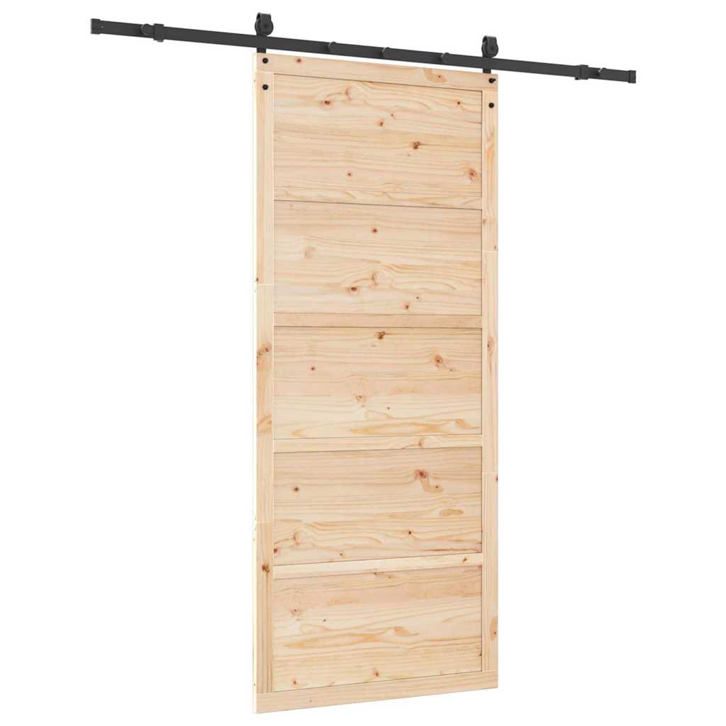 Schiebetür Braun 90 x 208 cm Massivholz Kiefer