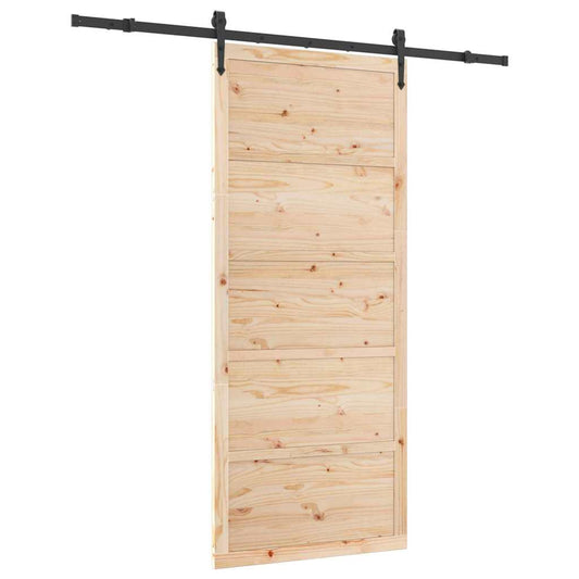 Schiebetür Braun 80 x 208 cm Massivholz Kiefer