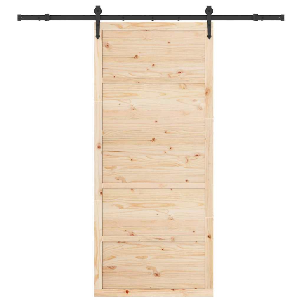 Schiebetür Braun 90 x 208 cm Massivholz Kiefer