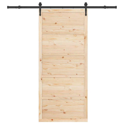 Schiebetür Braun 90 x 208 cm Massivholz Kiefer