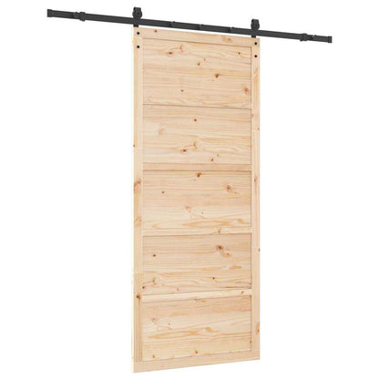 Schiebetür Braun 100 x 208 cm Massivholz Kiefer