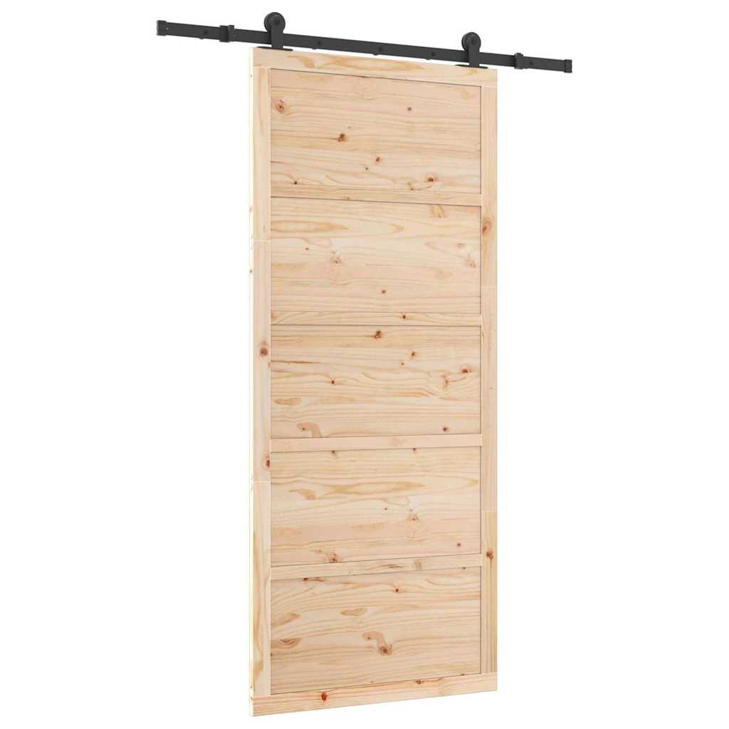 Schiebetür Braun 80 x 208 cm Massivholz Kiefer