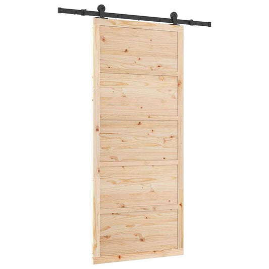 Schiebetür Braun 80 x 208 cm Massivholz Kiefer