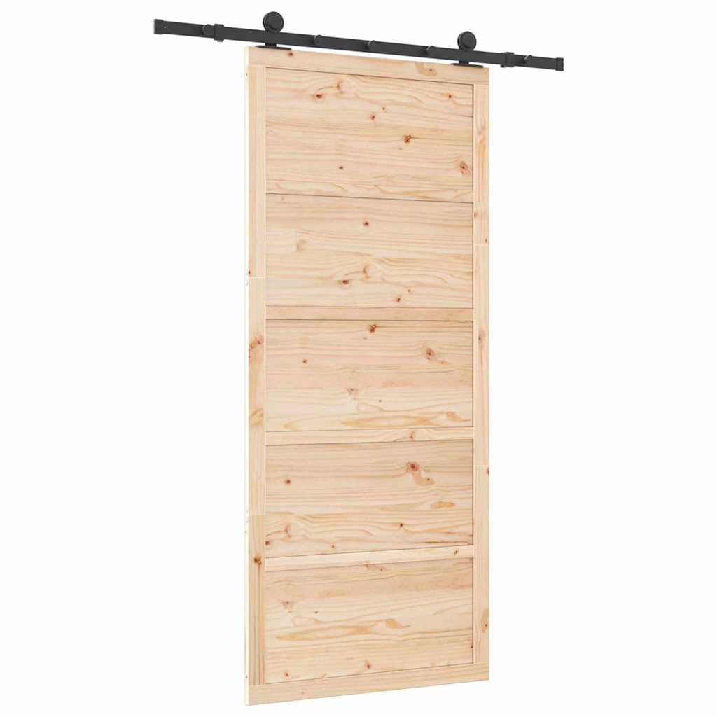 Schiebetür Braun 80 x 208 cm Massivholz Kiefer