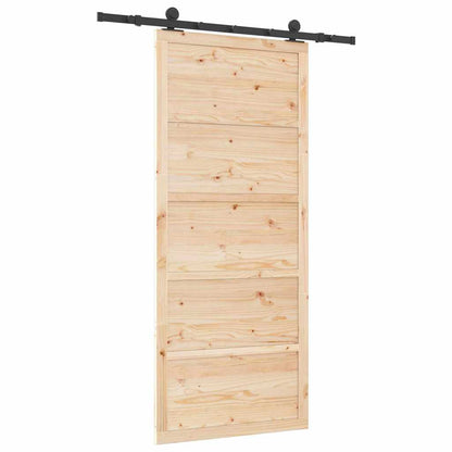 Schiebetür Braun 80 x 208 cm Massivholz Kiefer