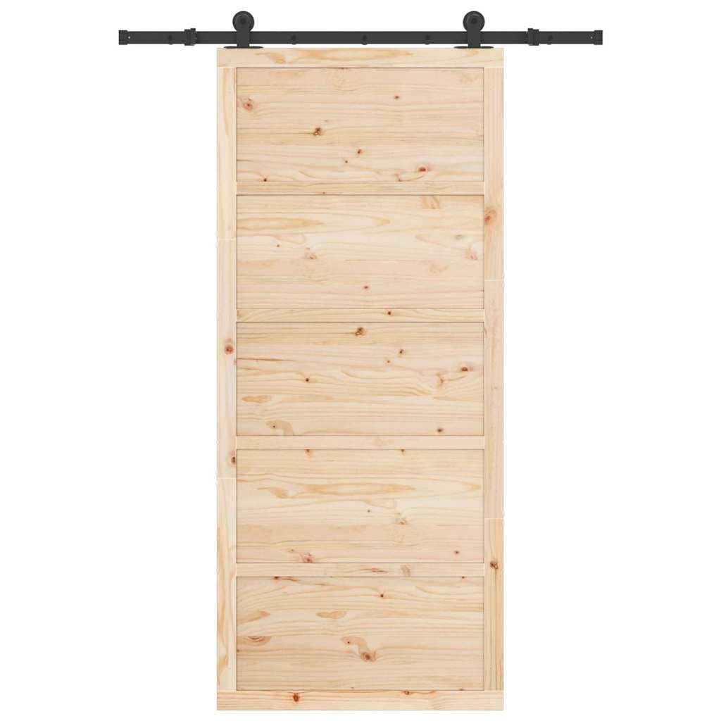 Schiebetür Braun 80 x 208 cm Massivholz Kiefer