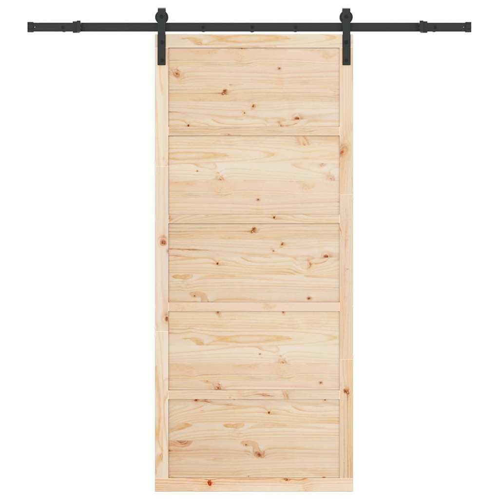 Schiebetür Braun 100 x 208 cm Massivholz Kiefer
