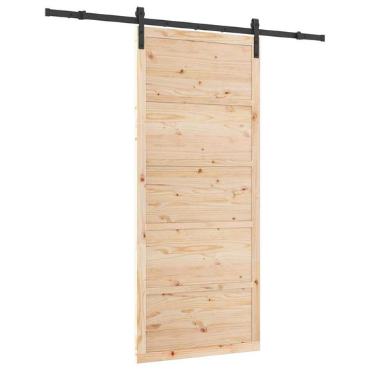 Schiebetür Braun 90 x 208 cm Massivholz Kiefer
