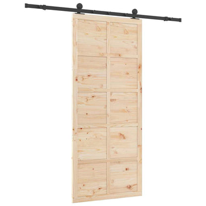 Schiebetür Braun 100 x 208 cm Massivholz Kiefer
