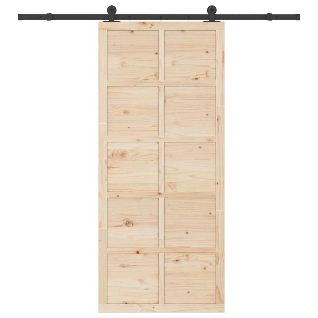 Schiebetür Braun 100 x 208 cm Massivholz Kiefer