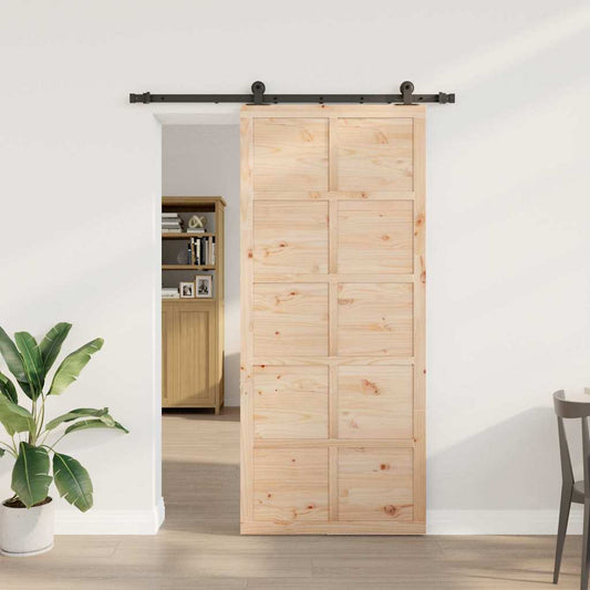 Schiebetür Braun 80 x 208 cm Massivholz Kiefer