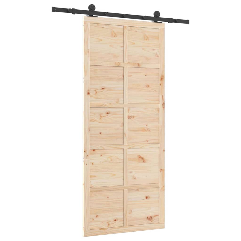 Schiebetür Braun 80 x 208 cm Massivholz Kiefer