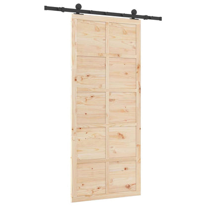 Schiebetür Braun 80 x 208 cm Massivholz Kiefer