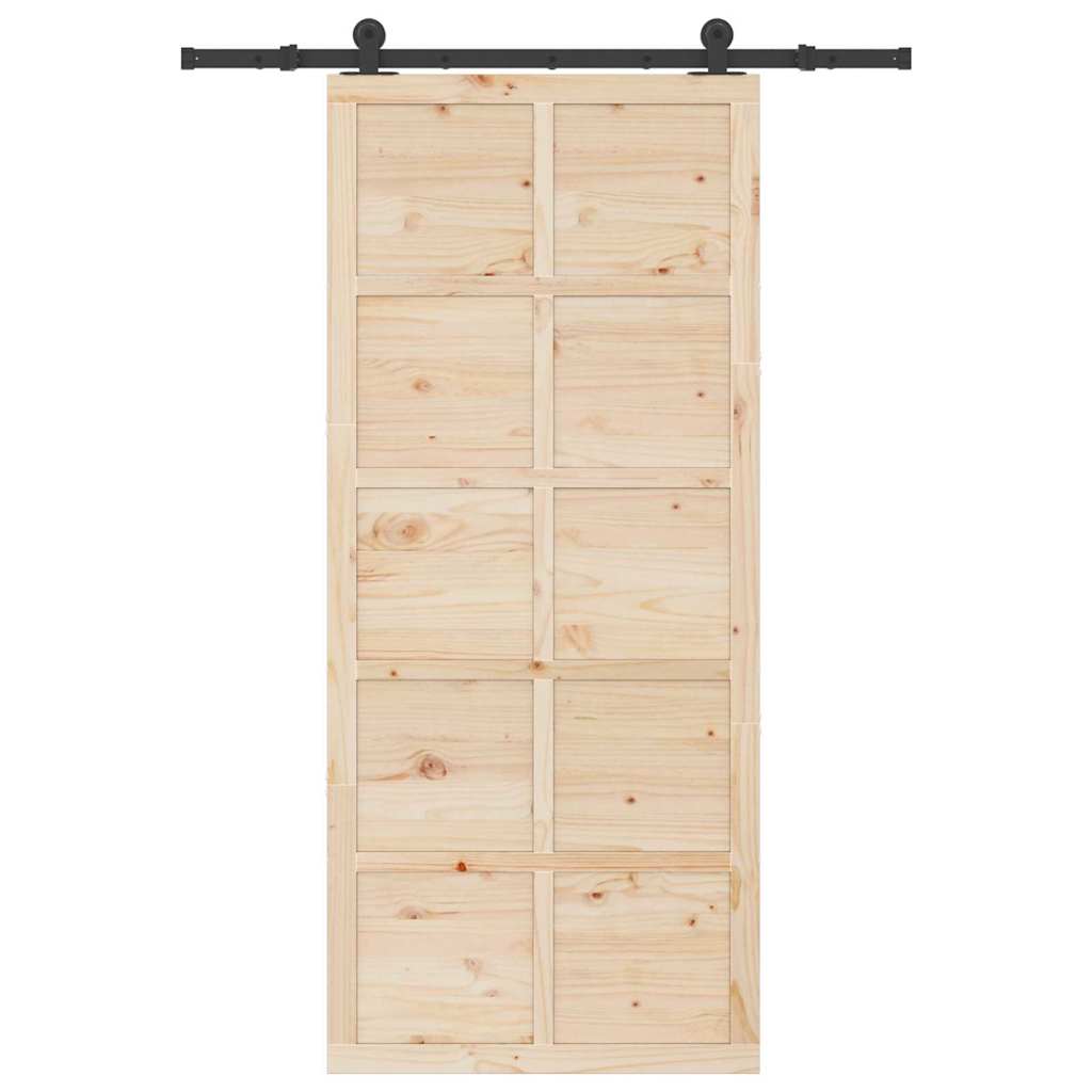 Schiebetür Braun 80 x 208 cm Massivholz Kiefer