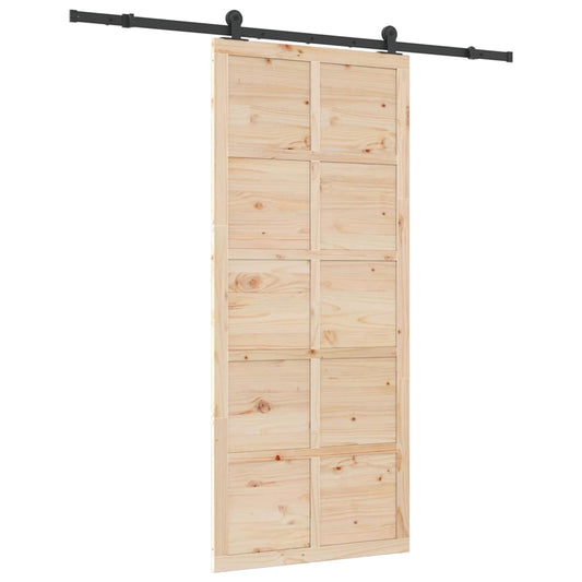 Schiebetür Braun 100 x 208 cm Massivholz Kiefer