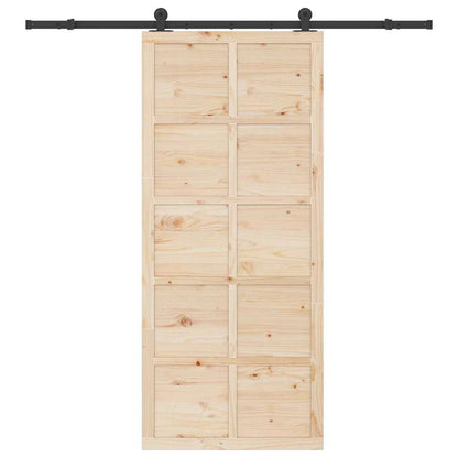 Schiebetür Braun 100 x 208 cm Massivholz Kiefer