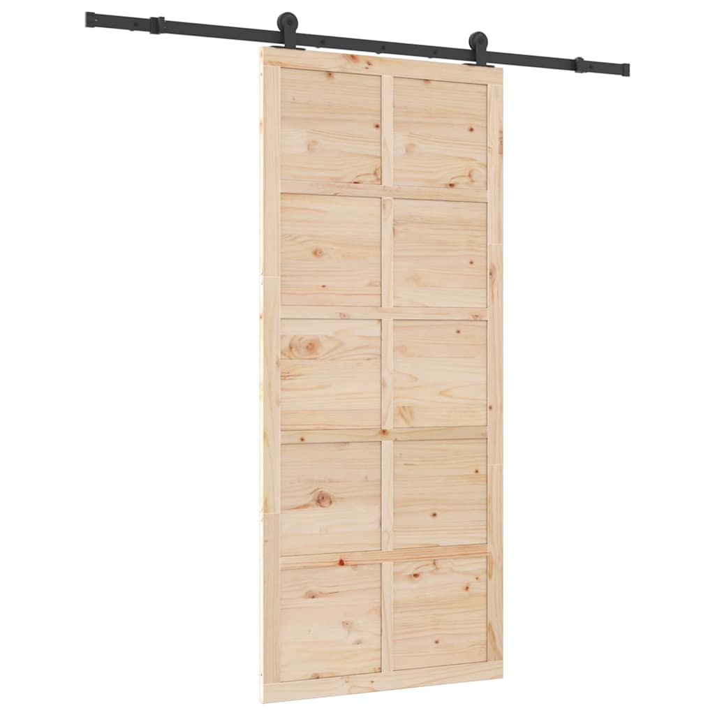 Schiebetür Braun 90 x 208 cm Massivholz Kiefer