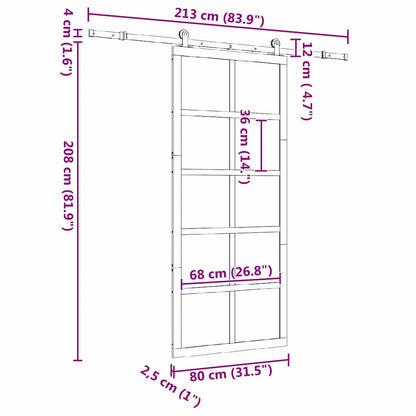 Schiebetür Braun 80 x 208 cm Massivholz Kiefer