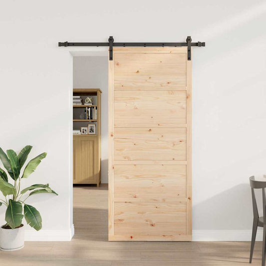 Schiebetür Braun 80 x 208 cm Massivholz Kiefer