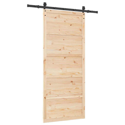 Schiebetür Braun 80 x 208 cm Massivholz Kiefer