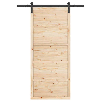 Schiebetür Braun 80 x 208 cm Massivholz Kiefer