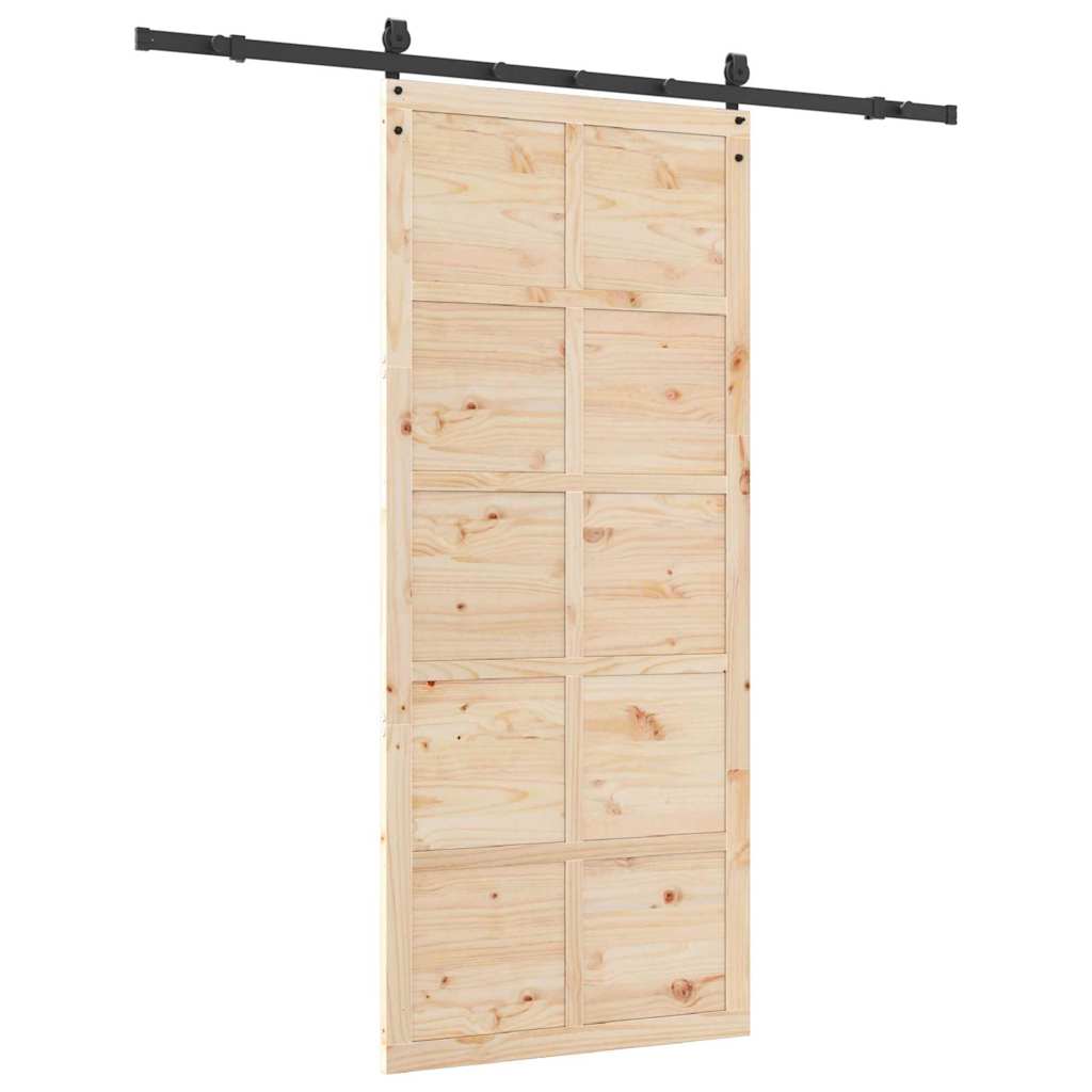 Schiebetür Braun 100 x 208 cm Massivholz Kiefer