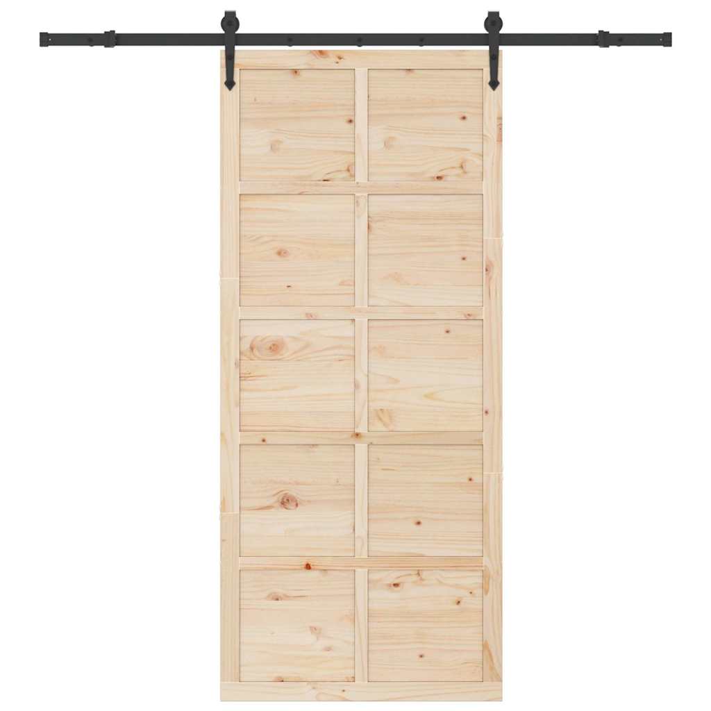 Schiebetür Braun 100 x 208 cm Massivholz Kiefer