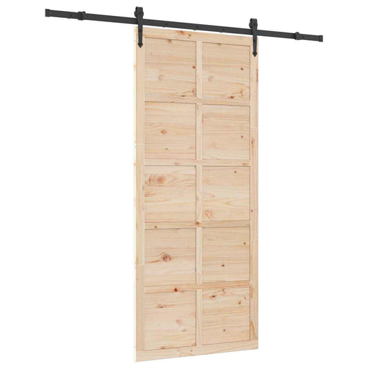 Schiebetür Braun 90 x 208 cm Massivholz Kiefer