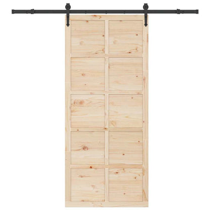 Schiebetür Braun 90 x 208 cm Massivholz Kiefer