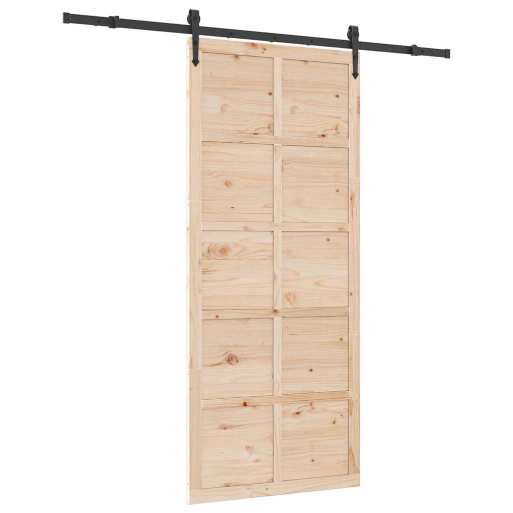 Schiebetür Braun 90 x 208 cm Massivholz Kiefer