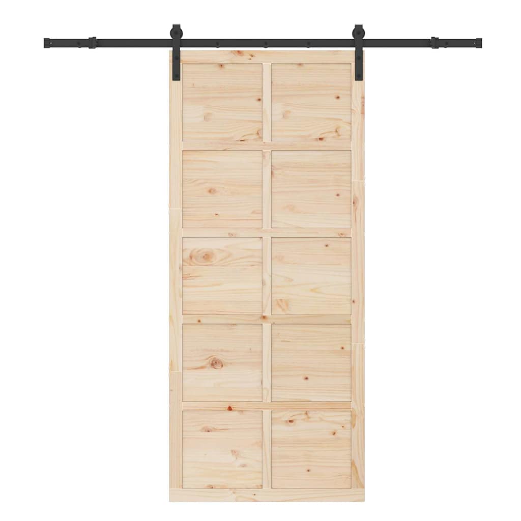 Schiebetür Braun 100 x 208 cm Massivholz Kiefer