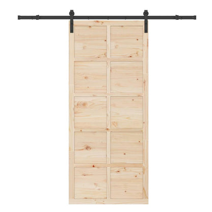 Schiebetür Braun 100 x 208 cm Massivholz Kiefer