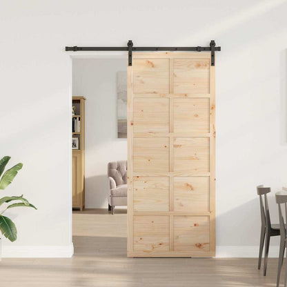 Schiebetür Braun 80 x 208 cm Massivholz Kiefer
