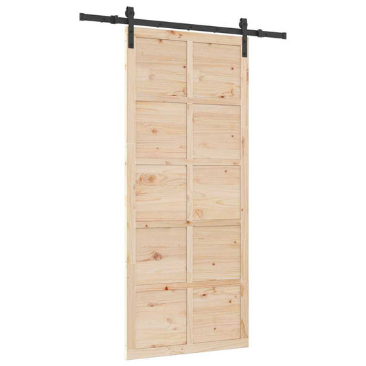 Schiebetür Braun 80 x 208 cm Massivholz Kiefer