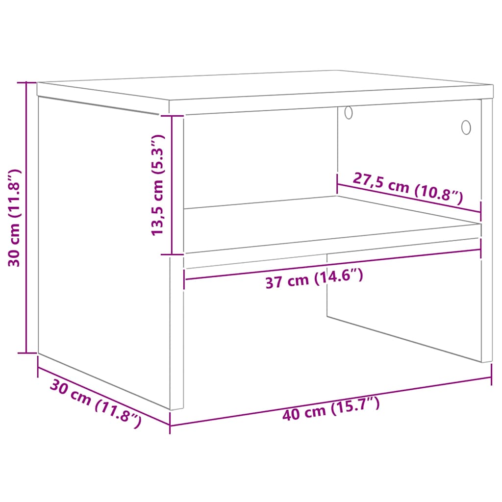 Nachttisch 2 pcs Altholz 40 x 40 x 30 cm Holzwerkstoff