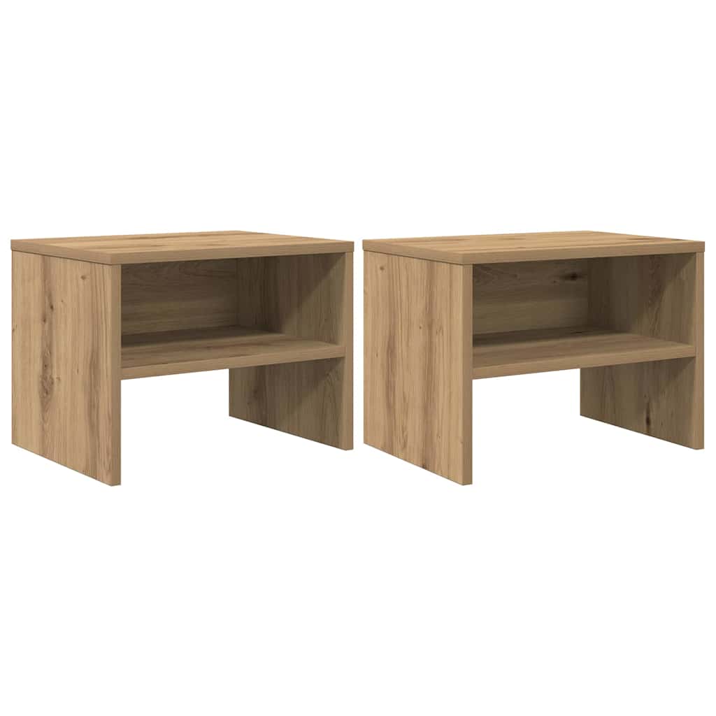 Nachttisch 2 pcs Eiche handwerklich 40 x 40 x 30 cm