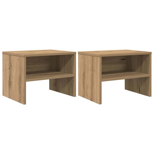 Nachttisch 2 pcs Eiche handwerklich 40 x 40 x 30 cm