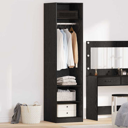 Kleiderschrank mit Regal Schwarze Eiche Holzwerkstoff