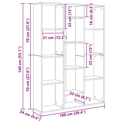 Raumteiler Schwarze Eiche 100 x 24 x 140 cm Holzwerkstoff